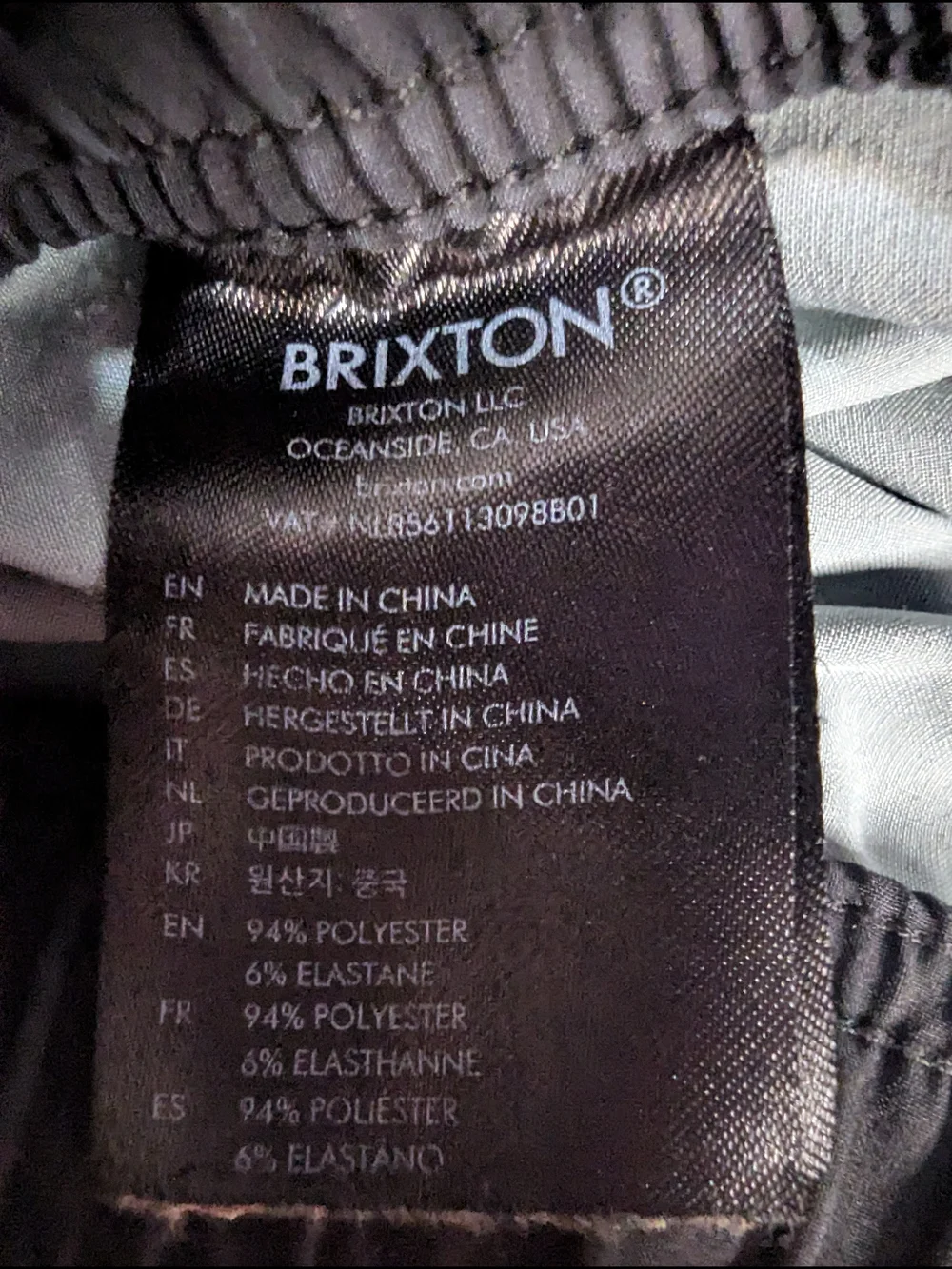 Brixton Men's Everyday Stretch Hybrid Shorts Tiger Doodle Print Black Small